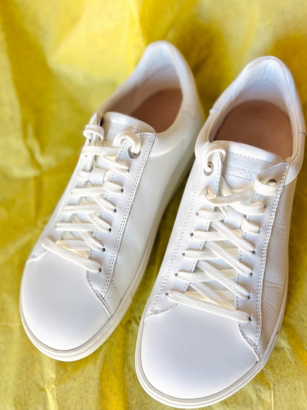 New Birkenstock BEND White Leather & Cork Sneakers Paid $165.00 40 (9-9.5 Wmn) - Picture 13 of 16